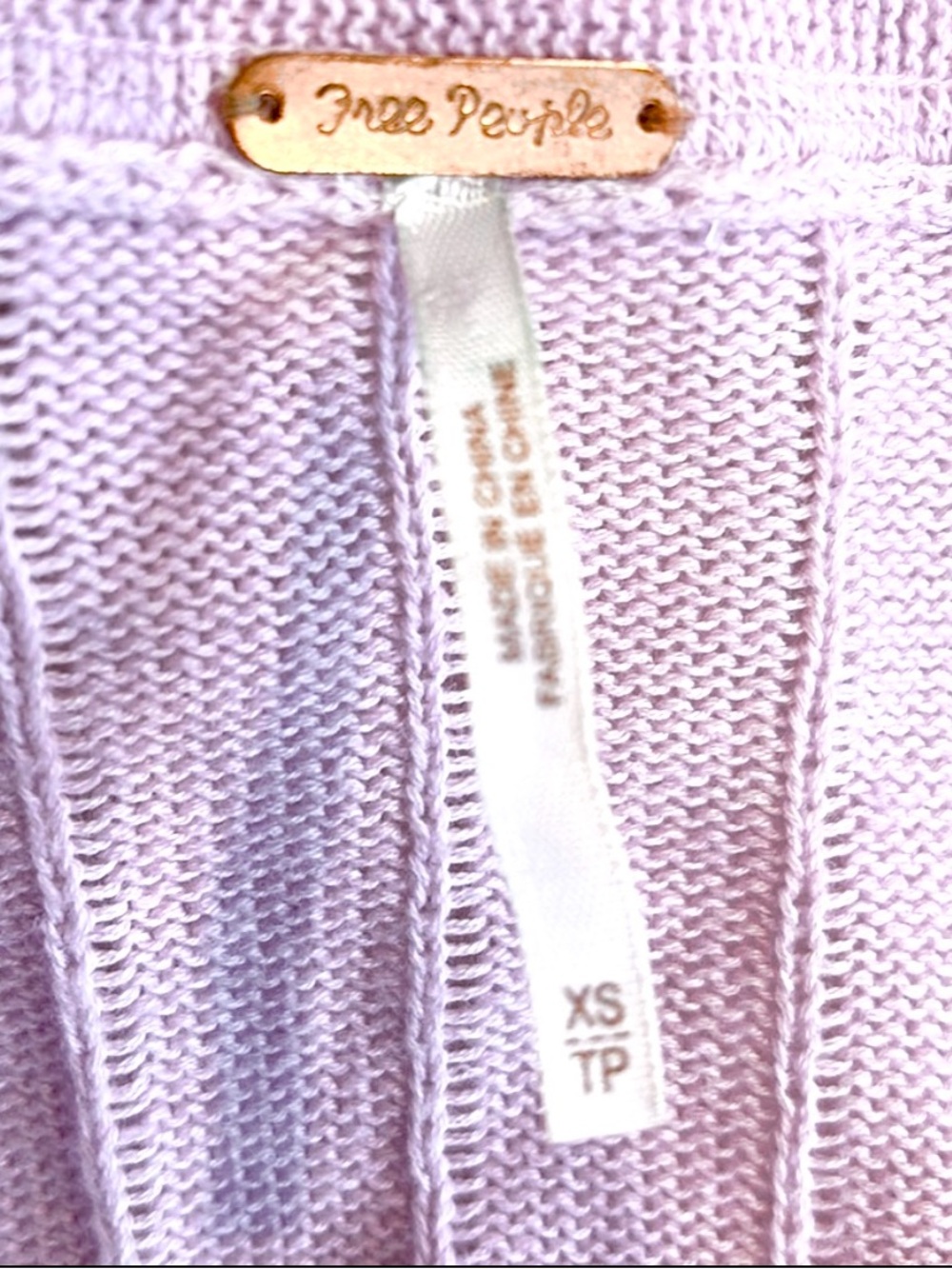 Free People Ribby Rib Longline Duster Cardigan XS Lilac Ribbed Linen Blend - Picture 4 of 9